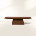 Ilaria Walnut Coffee Table with Natural Walnut Veneer & Classic Pedestal Living Room Center Tea Table Cocktail Table1