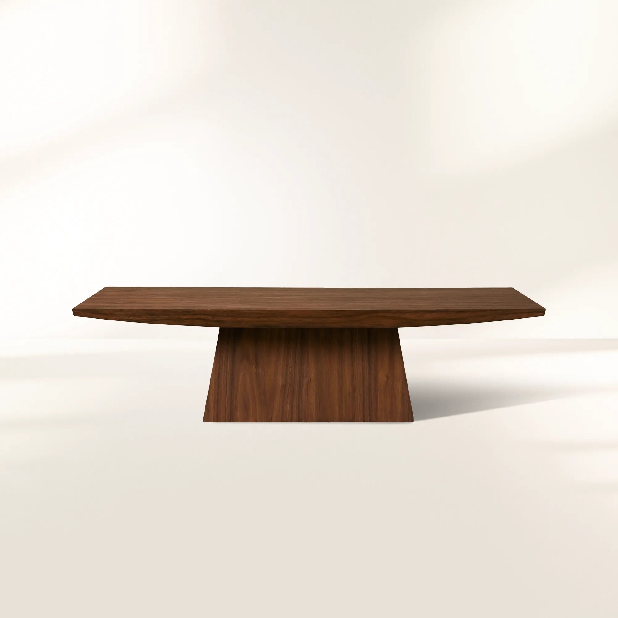 Ilaria Walnut Coffee Table with Natural Walnut Veneer & Classic Pedestal Living Room Center Tea Table Cocktail Table1