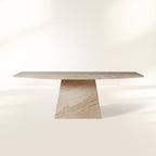Ilaria Rectangle Natural Travertine Stone Dining Table