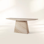 Ilaria Coralle Marble Stone Entryway Console Table with Natural Beige Stone Hallway Entrance Table