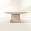 Ilaria Coralle Marble Stone Entryway Console Table with Natural Beige Stone Hallway Entrance Table