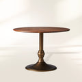 Jacob Bistro Table Wood Round Dining Table with Wade Solid Cast Base