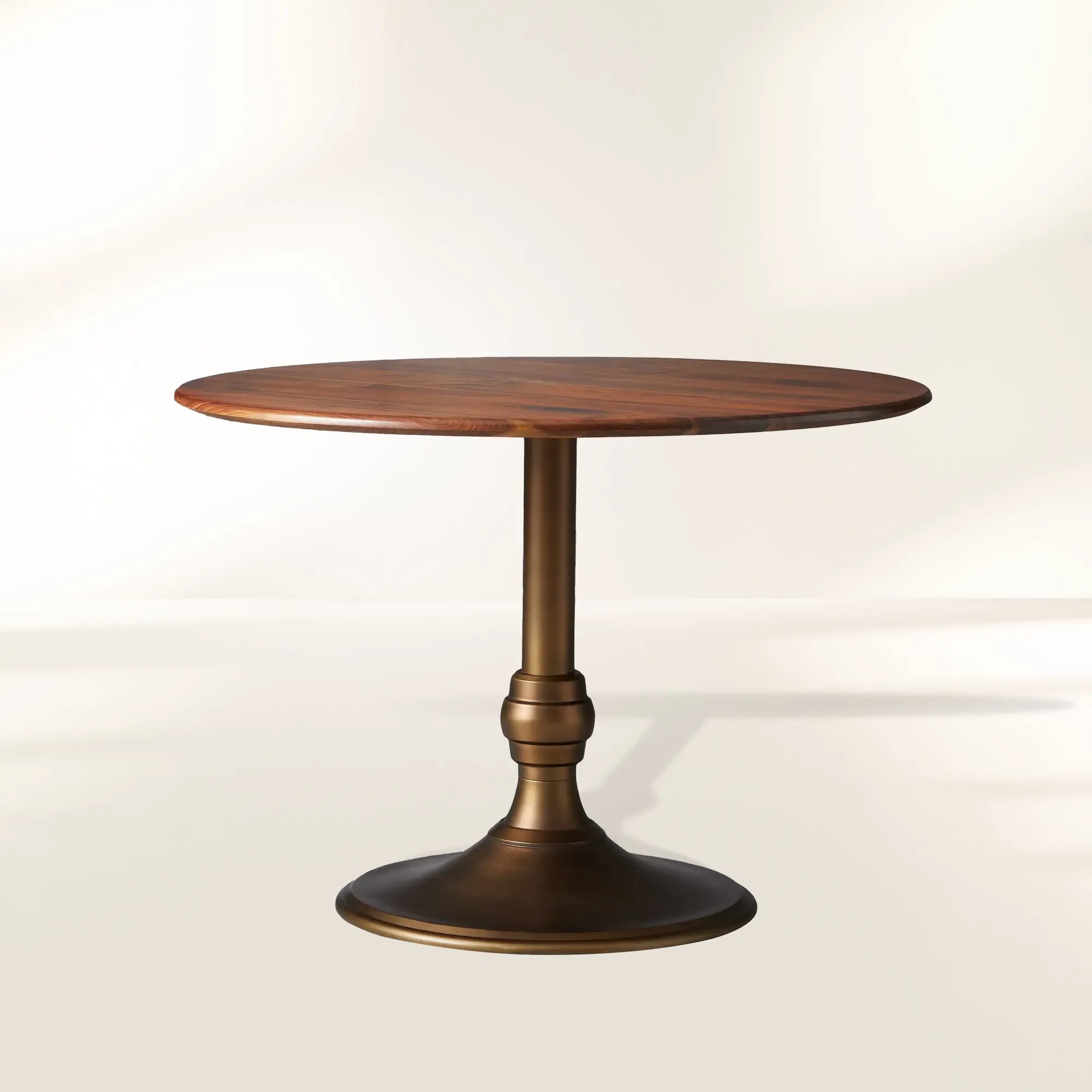 Jacob Bistro Table Wood Round Dining Table with Wade Solid Cast Base