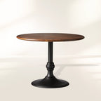 Jacob Bistro Table Wood Round Dining Table with Wade Solid Cast Base