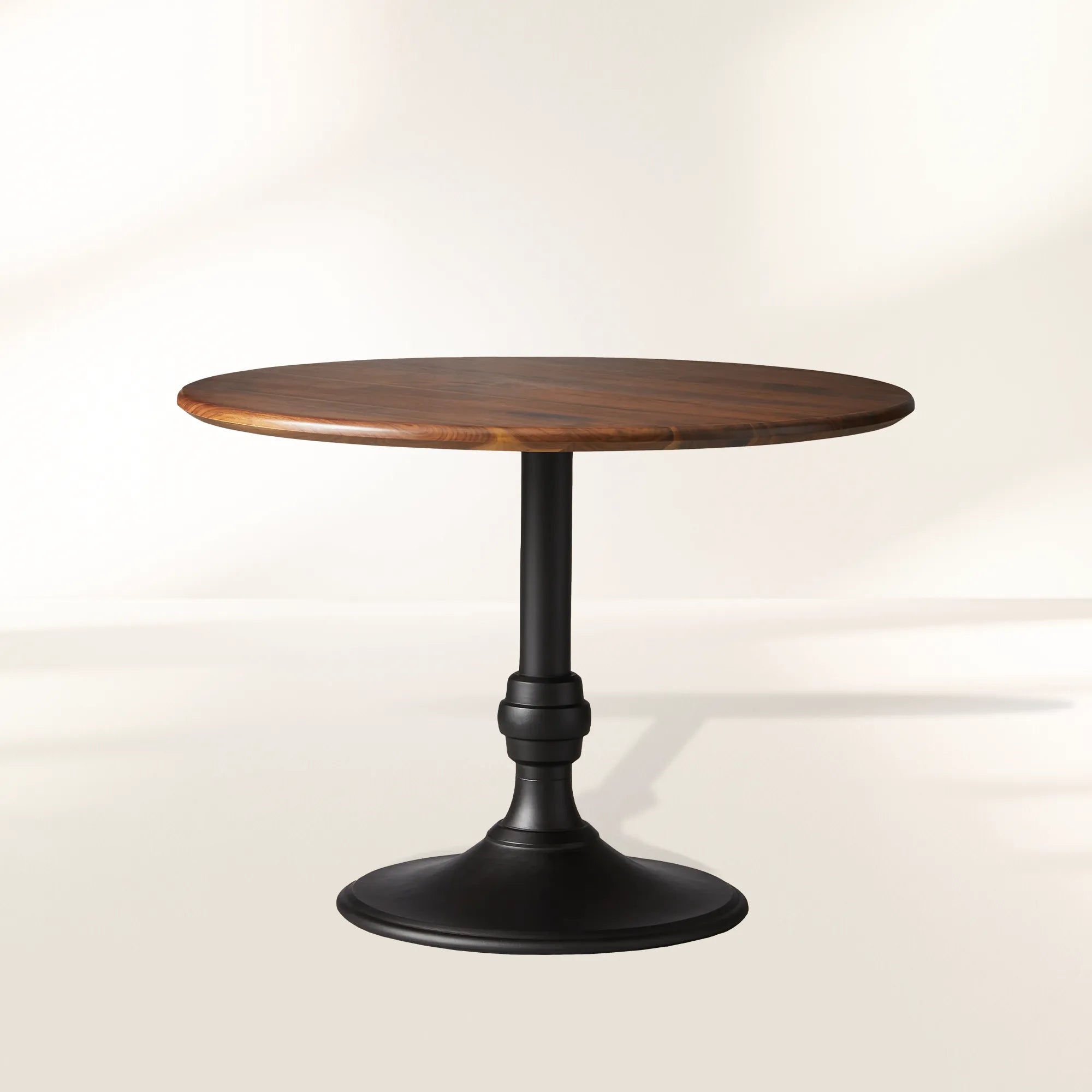Jacob Bistro Table Wood Round Dining Table with Wade Solid Cast Base