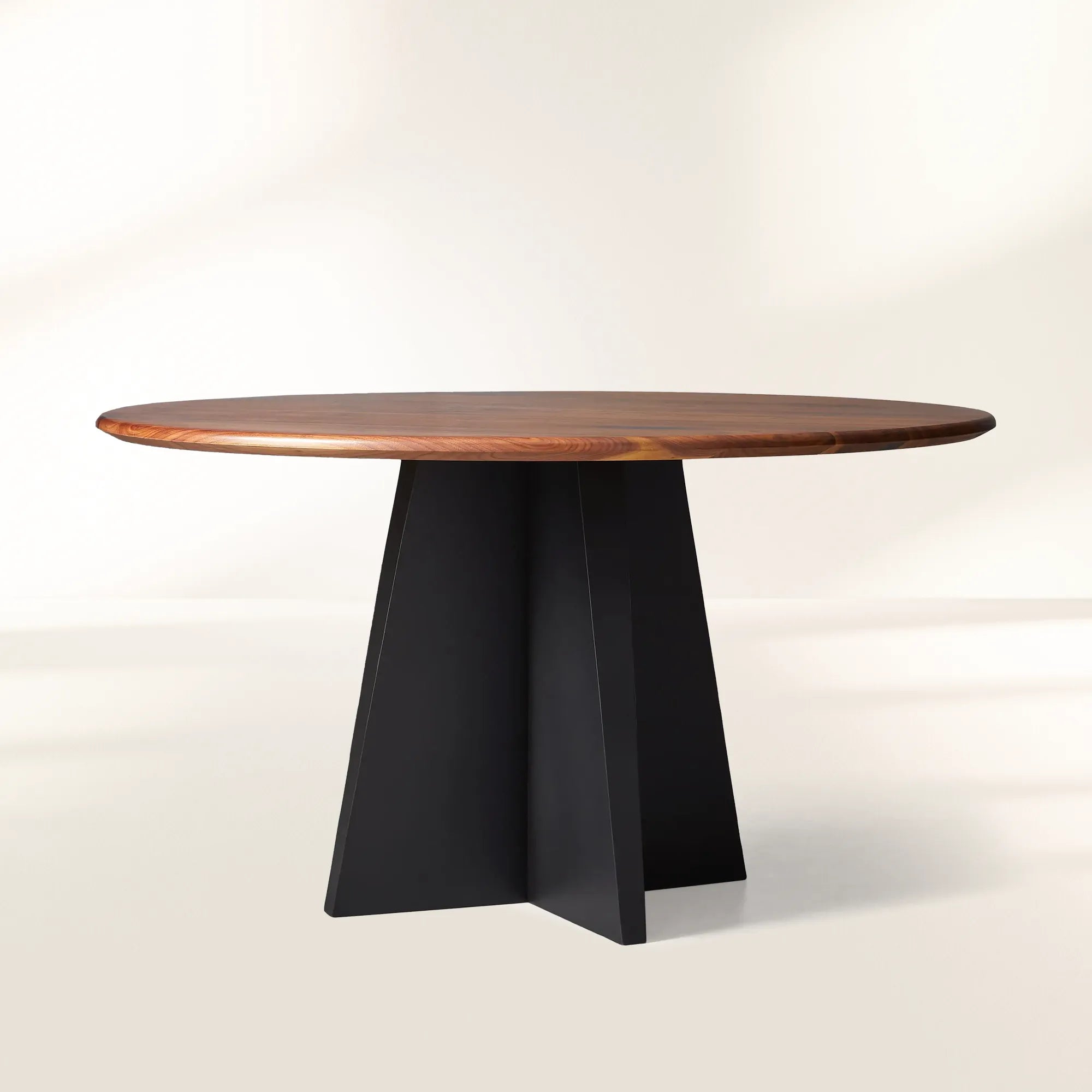 Modern Simplicity Jacob Round Dining Tablewith Vertex Solid Iron Base