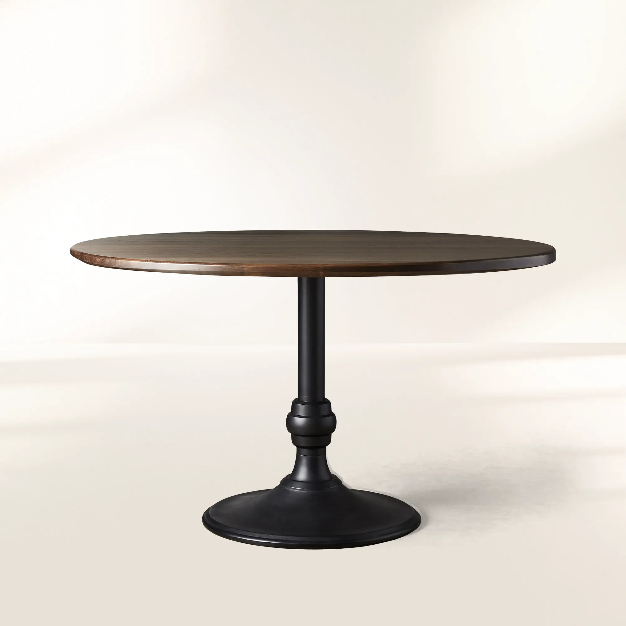 Jacob Modern Round Dining Table Industrial Style with Wade Solid Cast Iron Base
