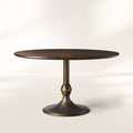 Jacob Modern Round Dining Table Industrial Style with Wade Solid Cast Iron Base