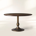Jacob Modern Round Dining Table Industrial Style with Wade Solid Cast Iron Base