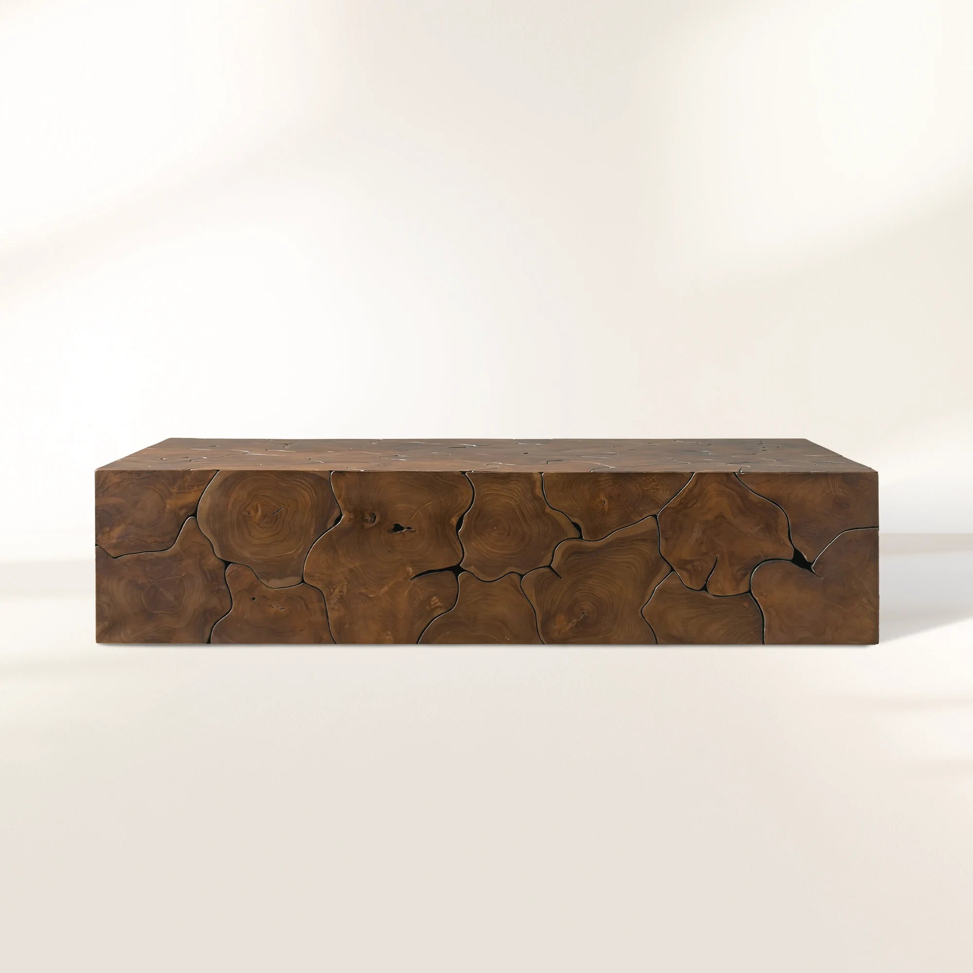 Kalmar Rectangle Coffee Table with Teak Wood Living Room Center Tea Table Unique Character