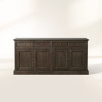 Kensington Pine Wood Buffet Sideboard Marble Top Entrance Storage Cabinet Media TV Cabinet