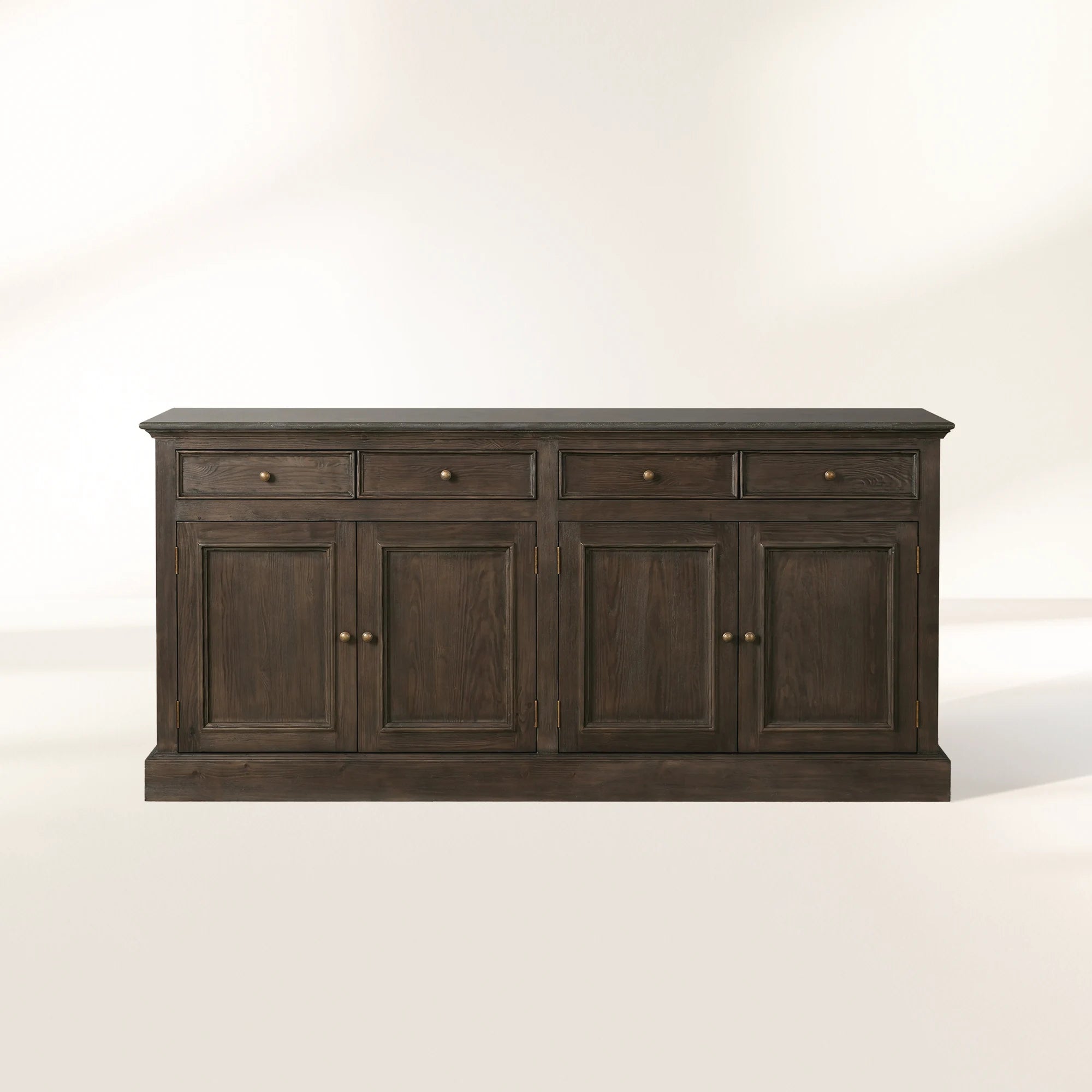 Kensington Pine Wood Buffet Sideboard Marble Top Entrance Storage Cabinet Media TV Cabinet