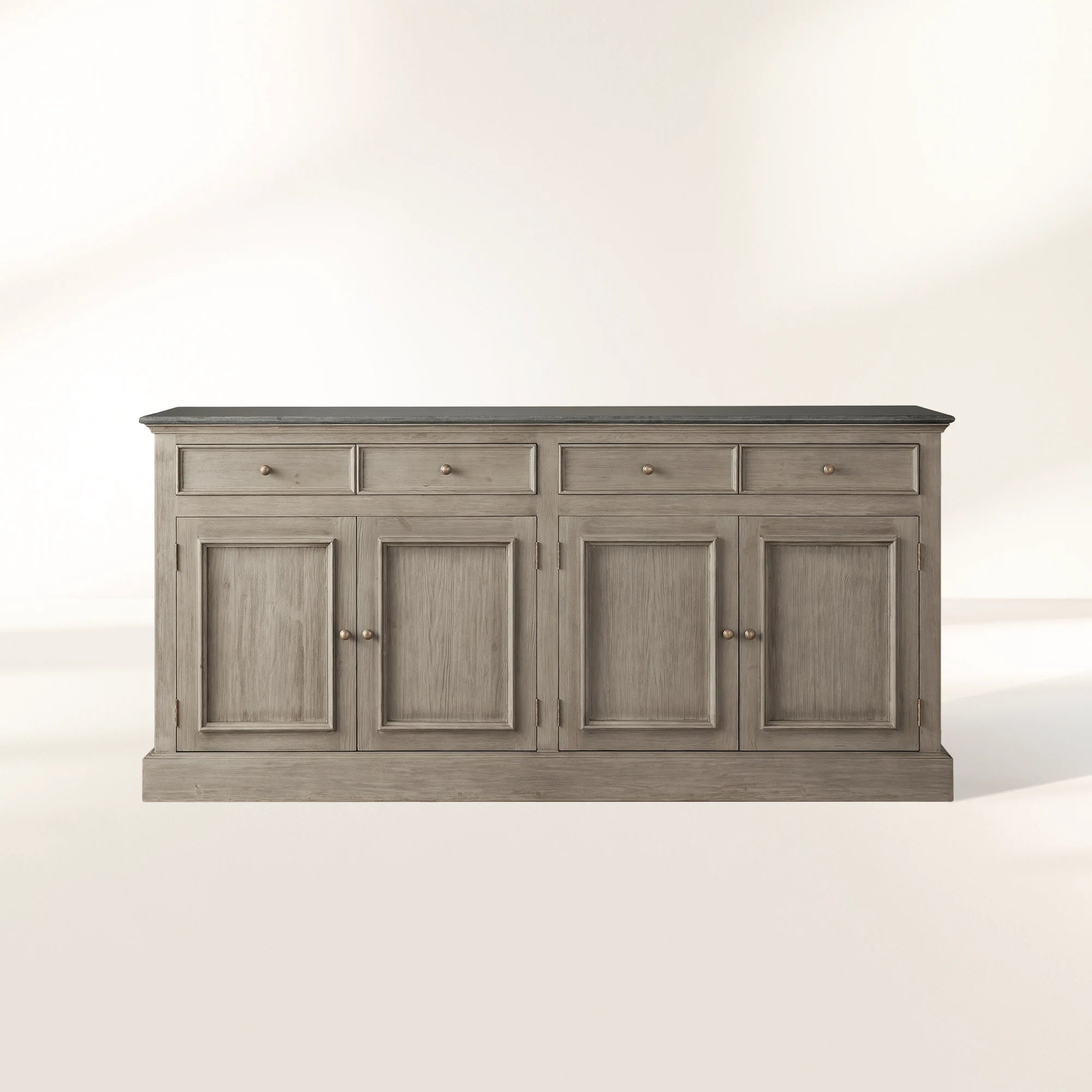 Kensington Pine Wood Buffet Sideboard Marble Top Entrance Storage Cabinet Media TV Cabinet