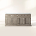 Kensington Pine Wood Buffet Sideboard Marble Top Entrance Storage Cabinet Media TV Cabinet