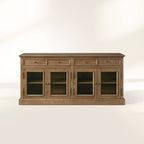 Kensington Reclaimed Glass Buffet-Rustic Farmhouse Reclaimed Wood Cabinet