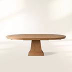 Leighton Ausziehtisch, runder Esstisch aus Holz im Landhausstil mit Einlegeplatten
