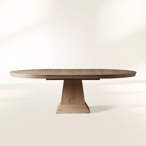 Leighton Extension Dining Table Wood Round Rural Dining Table with Leaves