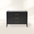 Louis 3-Drawer Cabinet Fluted Nightstand Solid Wood Bedside Nightside Table