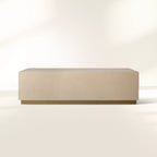 Malone Rectangular Leather Coffee Table with Leather Top & Steel Base Modern Living Room Center Tea Table Cocktail Table
