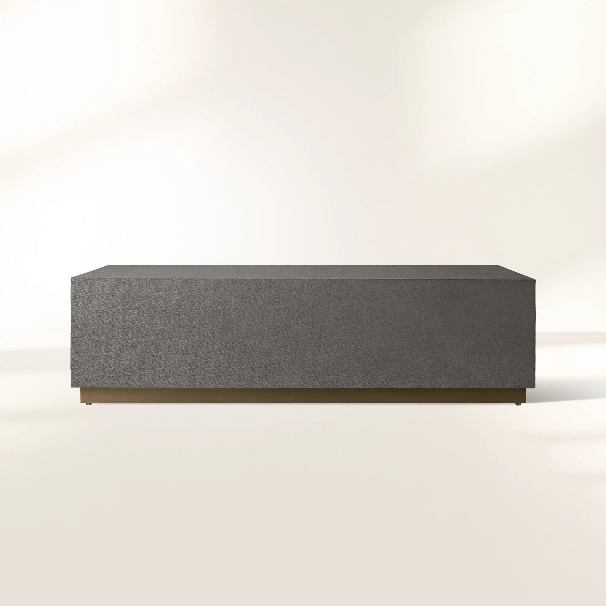Malone Rectangular Leather Coffee Table with Leather Top & Steel Base Modern Living Room Center Tea Table Cocktail Table