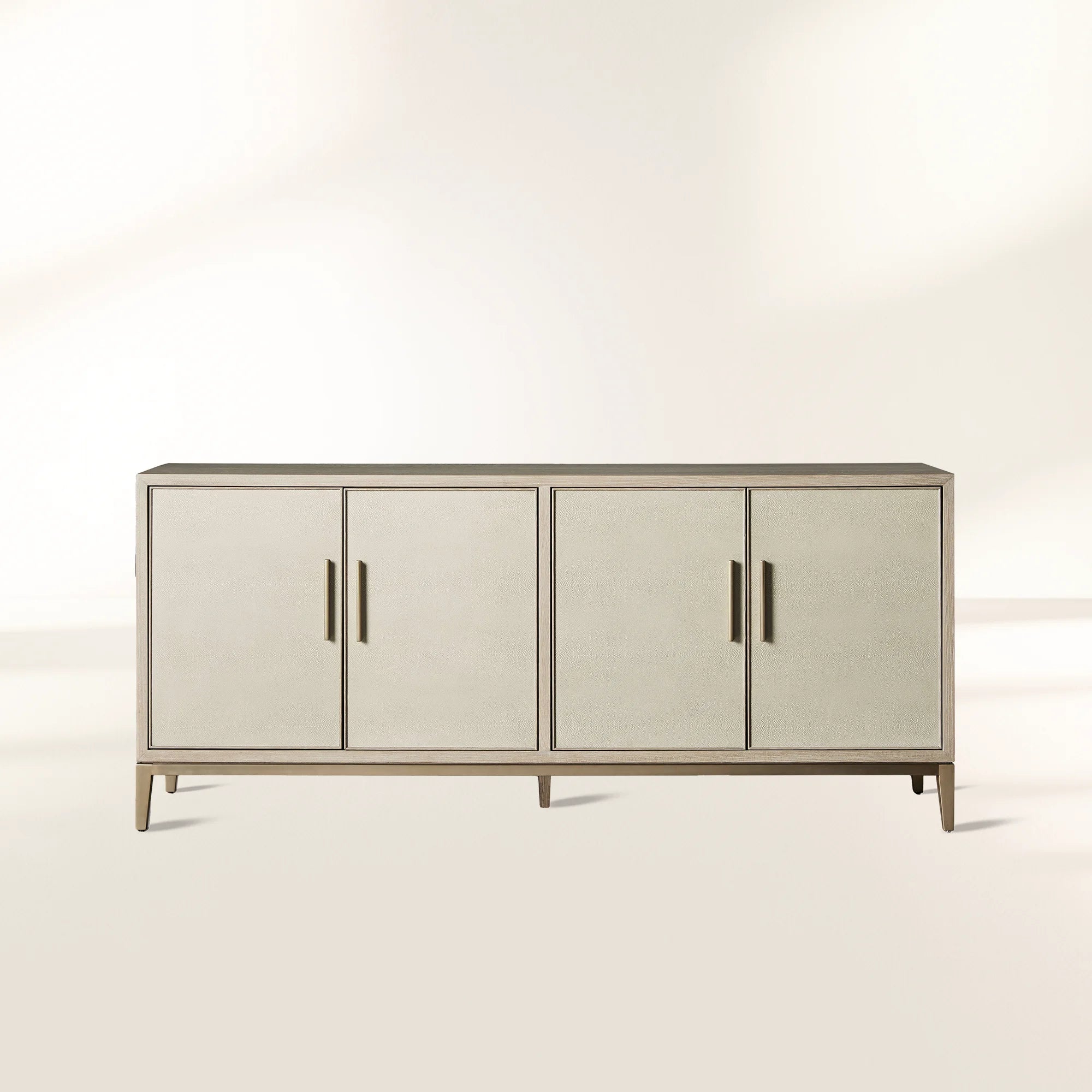 Malone Leather Panels Buffet Sideboard Luxury Wood Entryways Cabinet