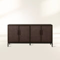Malone Leather Panels Buffet Sideboard Luxury Wood Entryways Cabinet