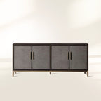 Malone Leather Panels Buffet Sideboard Luxury Wood Entryways Cabinet