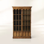 Merritt Wood Living Tall Display Cabinet Vintage Bookcase Solid Pine Entryways Sideboard Storage Cabinet