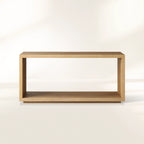 Mihaela Wood Entryway Console Table Oak Hallway Entrance Table in Vin Alb Elegant Style