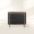 Mihaela Wood Closed Nightstand Retro Oak Nightside Table with One-Drawer Cabinet Barrel Inspired