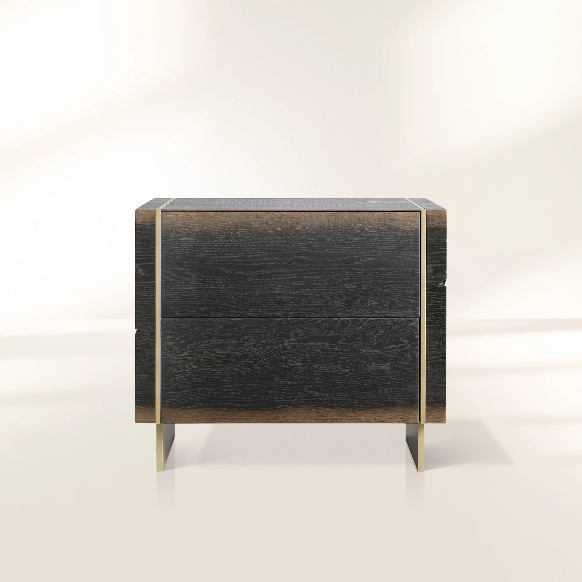 Mihaela Wood Closed Nightstand Retro Oak Nightside Table with One-Drawer Cabinet Barrel Inspired