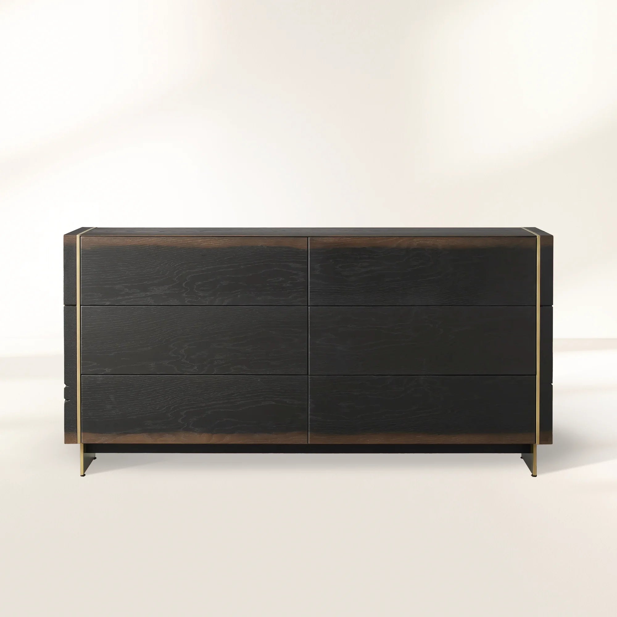 Mihaela Six-Drawer Dresser Handcrafted with Solid Oak Wood Chest of Drawers