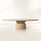 Perth Oval Esstisch aus massiver rumänischer Eiche, handgeschnitzt, moderner Stil