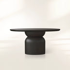 Perth Oval Esstisch aus massiver rumänischer Eiche, handgeschnitzt, moderner Stil