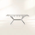 Petra Natural Stone Rectangular Dining Table with Iron Base