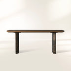 Polanco Ash Burl Entrance Console Wood Hallway Entryway Table With Steel Base Natural Style