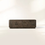 Polanco TV Stand Unit Wood Sideboard Media Console Ash Entryways Storage Cabinet with Oxidized Steel Base