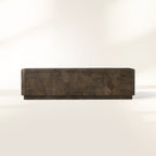 Polanco TV Stand Unit Wood Sideboard Media Console Ash Entryways Storage Cabinet with Oxidized Steel Base