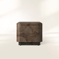 Polanco Wood Closed Nightstand with Mosaic Surface Steel Base TWO-Drawer Cabinet Nightside Table