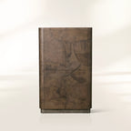 Polanco European ash burl Tall Cabinet Two Drawers Bookcase Living Dining Storage Side Cabinet