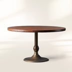 Recycled French Metal Bistro Dining Table with Cast Iron Wade Base Black and Gold Small Dining Table