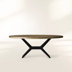 Recycled Metal Dining Table with Vertex Iron Base & One-of-a-Kind Surface