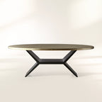 Recycled Metal Dining Table with Vertex Iron Base & One-of-a-Kind Surface