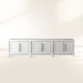 Rowan Modular Media Console with Wood Doors Entrance Cabinet TV Stand Modern Sideboard Television Storage Unit