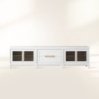 Rowan TV-Schubladenschrank mit Glastüren, Holzschrank, Medienkonsole