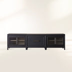 Rowan TV-Schubladenschrank mit Glastüren, Holzschrank, Medienkonsole