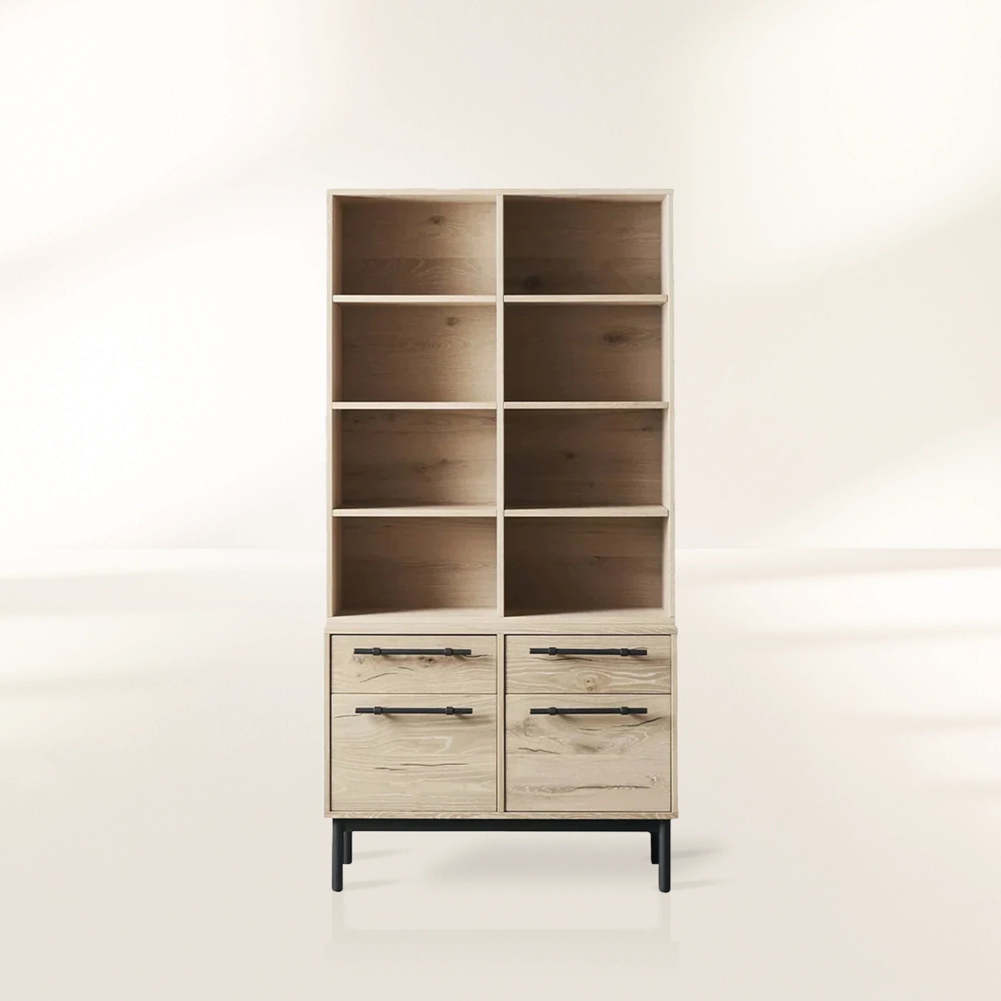 Sullivan Office Bookcase File Cabinet Oak Wood Tall Display Cabinet Sideboard