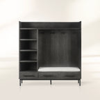 Sullivan Oak Wood Entryway Cabinet Modern Rustic Bedroom Wardrobe
