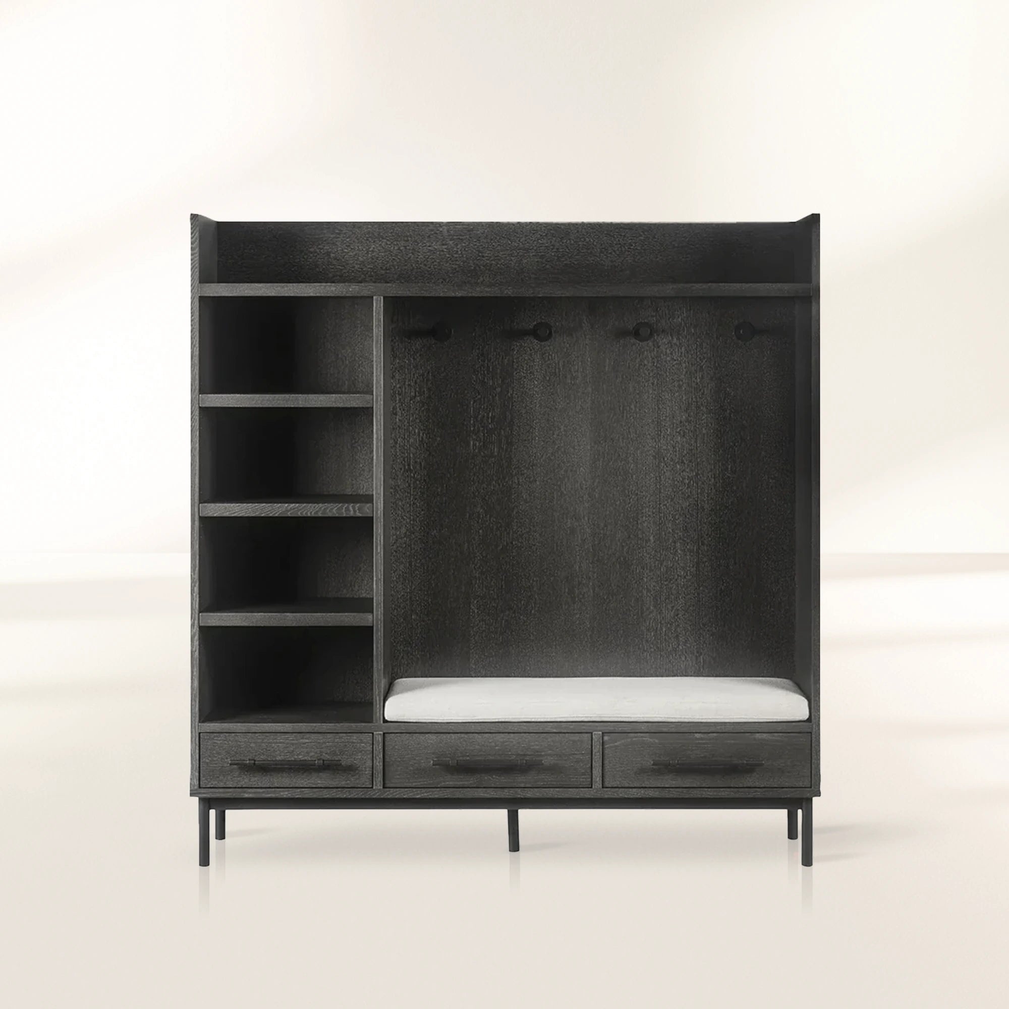 Sullivan Oak Wood Entryway Cabinet Modern Rustic Bedroom Wardrobe
