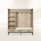Sullivan Oak Wood Entryway Cabinet Modern Rustic Bedroom Wardrobe